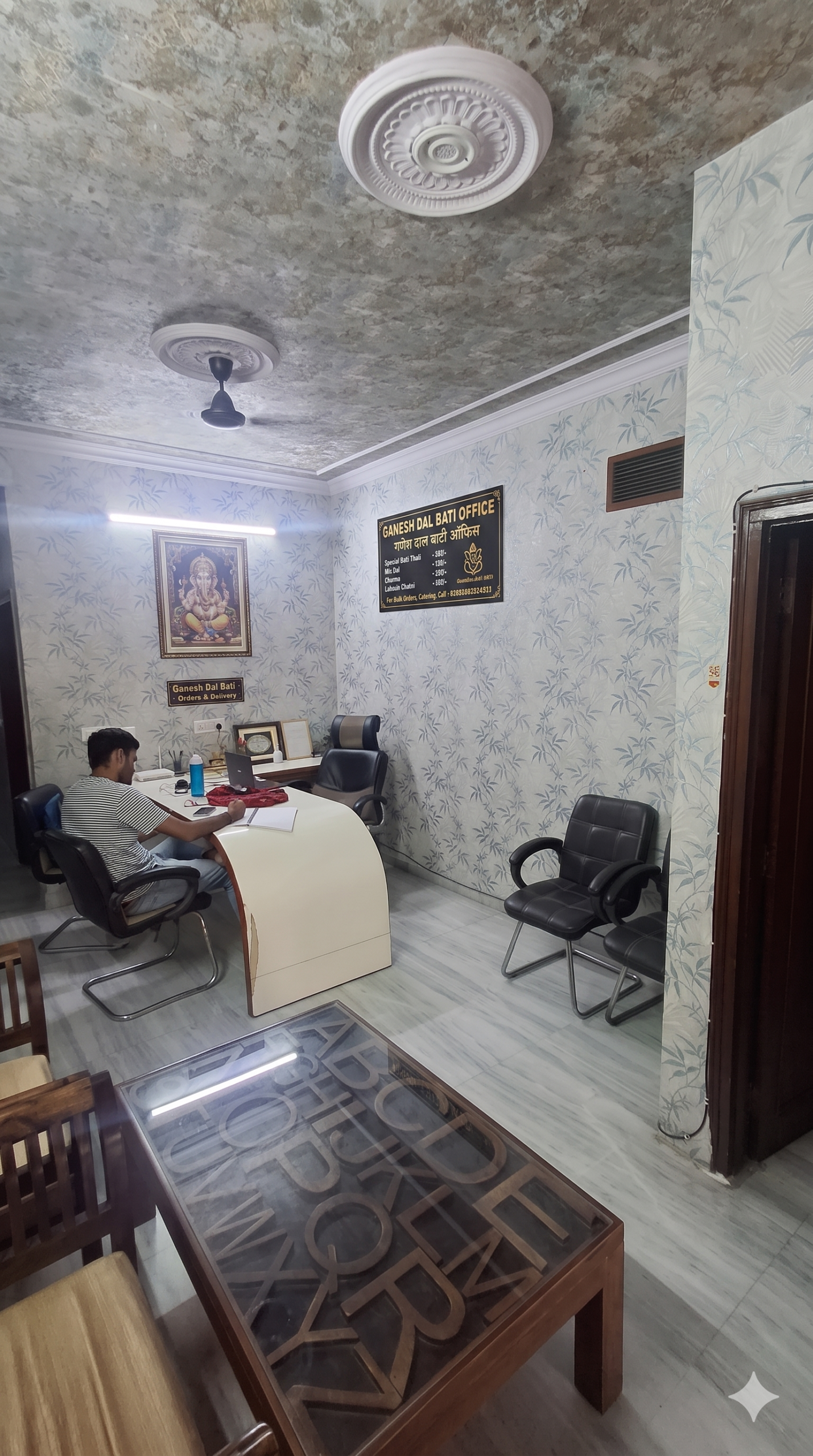 Central booking desk at Ganesh Dal Bati Churma office, premier team among the best caterers in jaipur